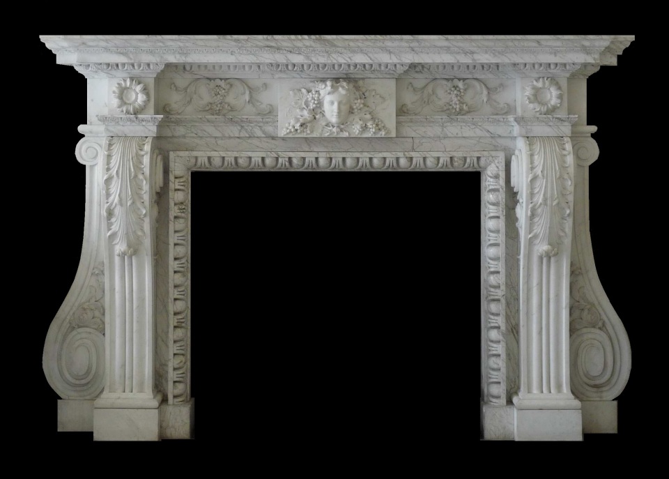 Diana hand carved marble fire surround