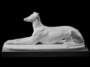 Hand carved marble greyhound
